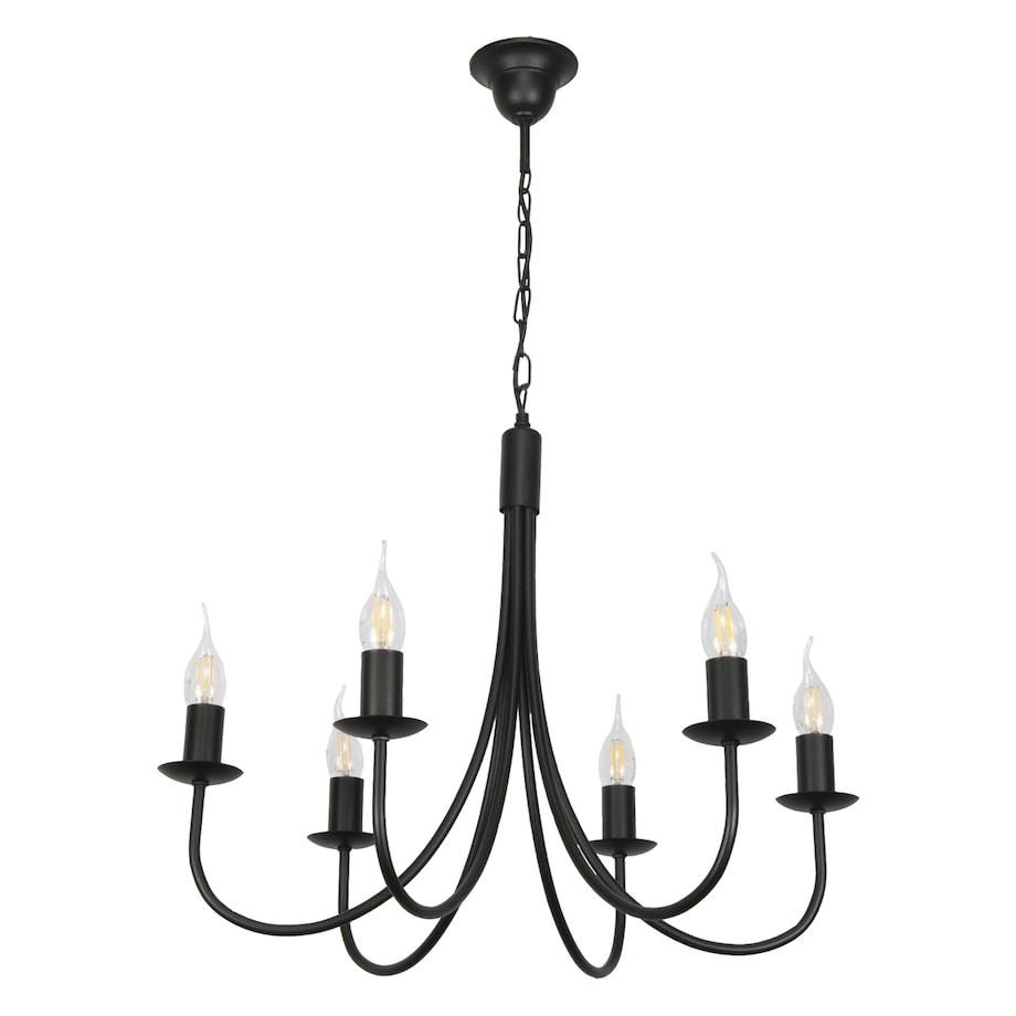 czarna lampa wisząca sufitowa 6 punktowa edylit loft do kuchni