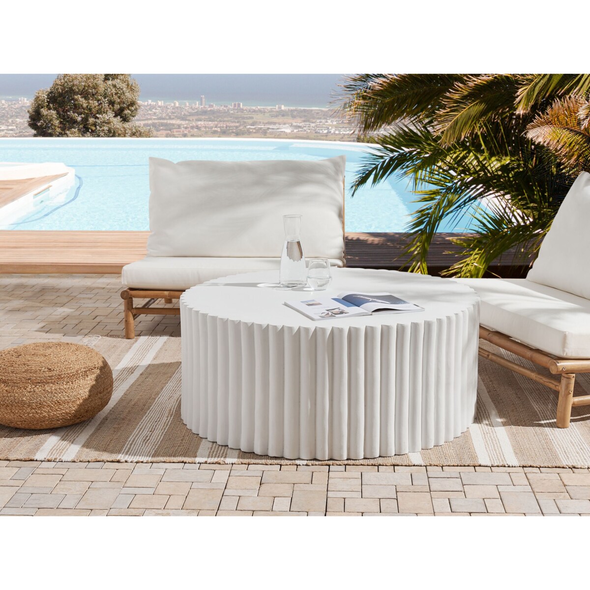 Okrągły stolik kawowy biały POZZA