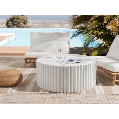 Okrągły stolik kawowy biały POZZA