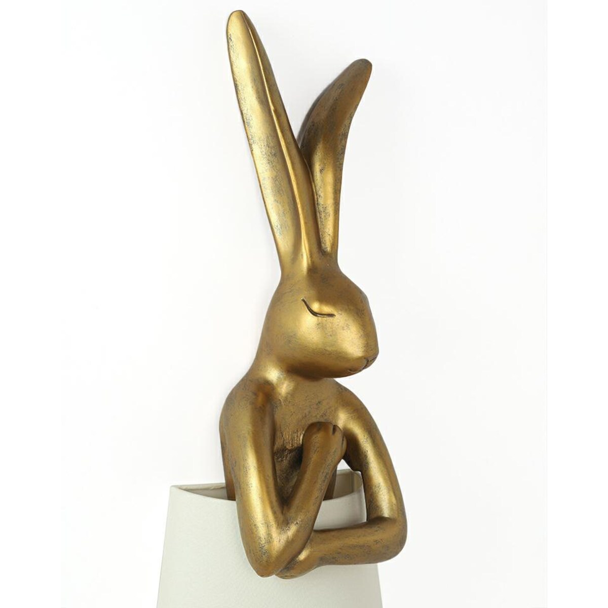 KARE lampa podłogowa RABBIT 150 cm biała / złota