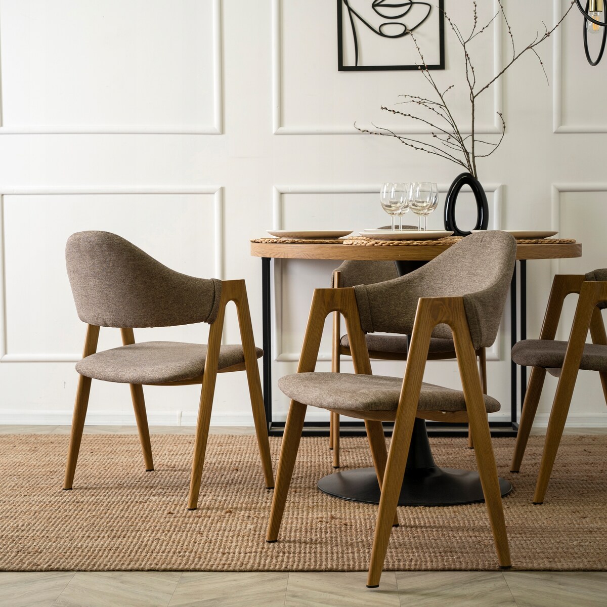 Krzesło Tapicerowane Kuchenne Do Kuchni Beżowe RUIZ