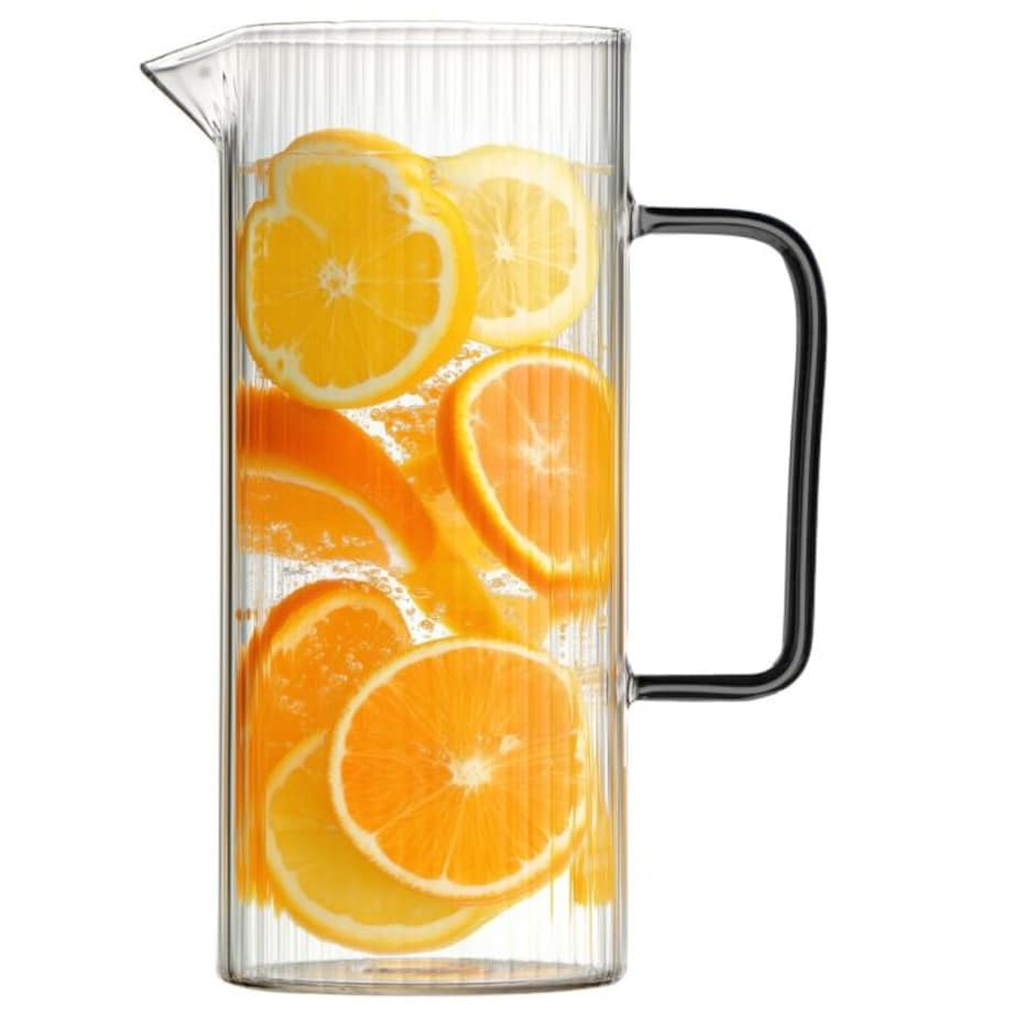 Dzbanek ryflowany z szarym uchem 1500ml Livio 1876