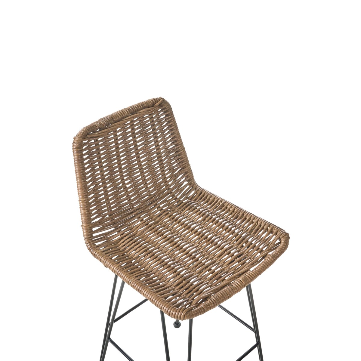 Zestaw 2 krzeseł barowych CASSITA Rattan Brązowy