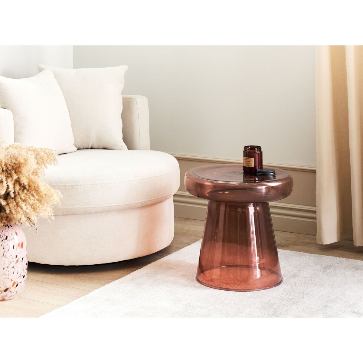 Stolik pomocniczy CALDERA Szkło Czerwony