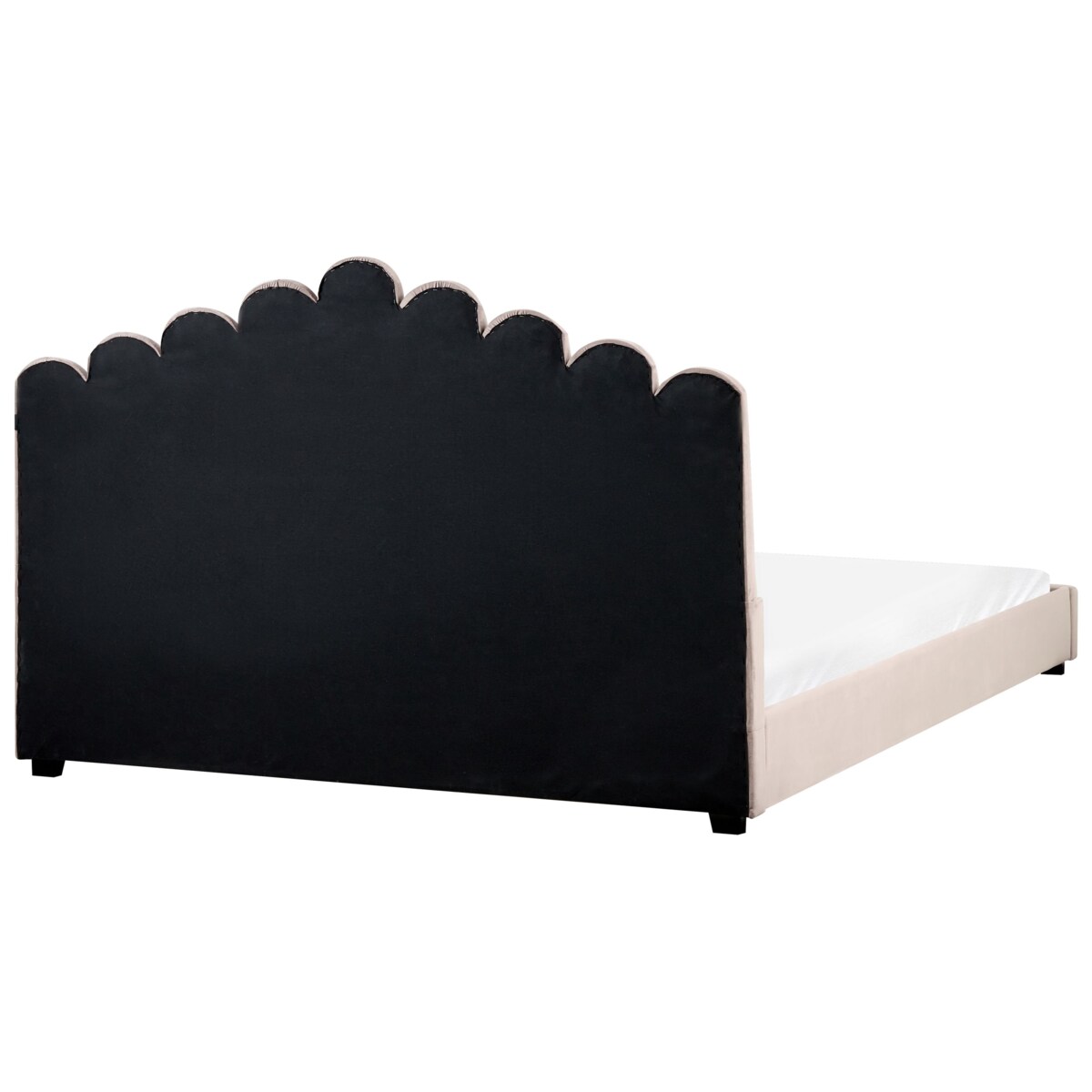 Łóżko Welur VINCENNES 180 x 200 cm Beżowoszary