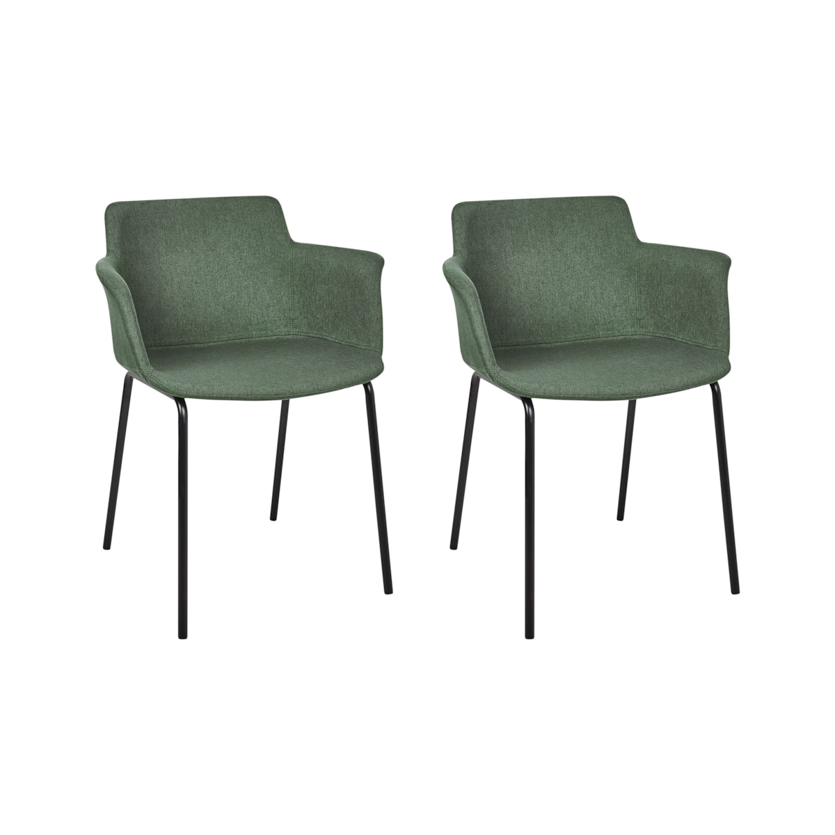 Krzesło do jadalni BELFIELD Zestaw 2 Tkanina Zielony