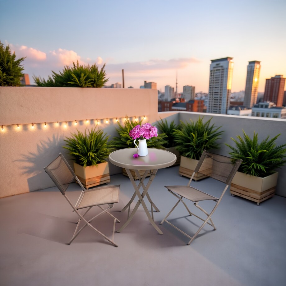 Zestaw mebli ogrodowych JUMI na balkon stół 2 krzesła