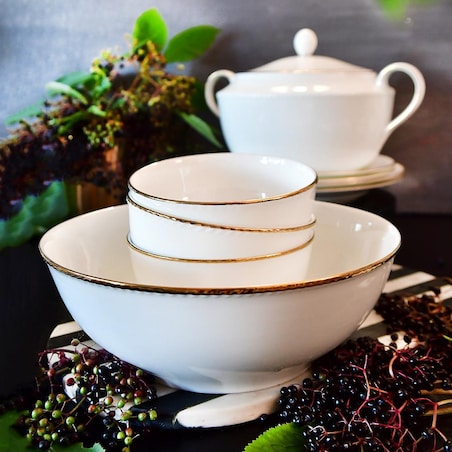 VILLA ITALIA Serwis obiadowy porcelanowy na 12 osób z wazą CAMILLA