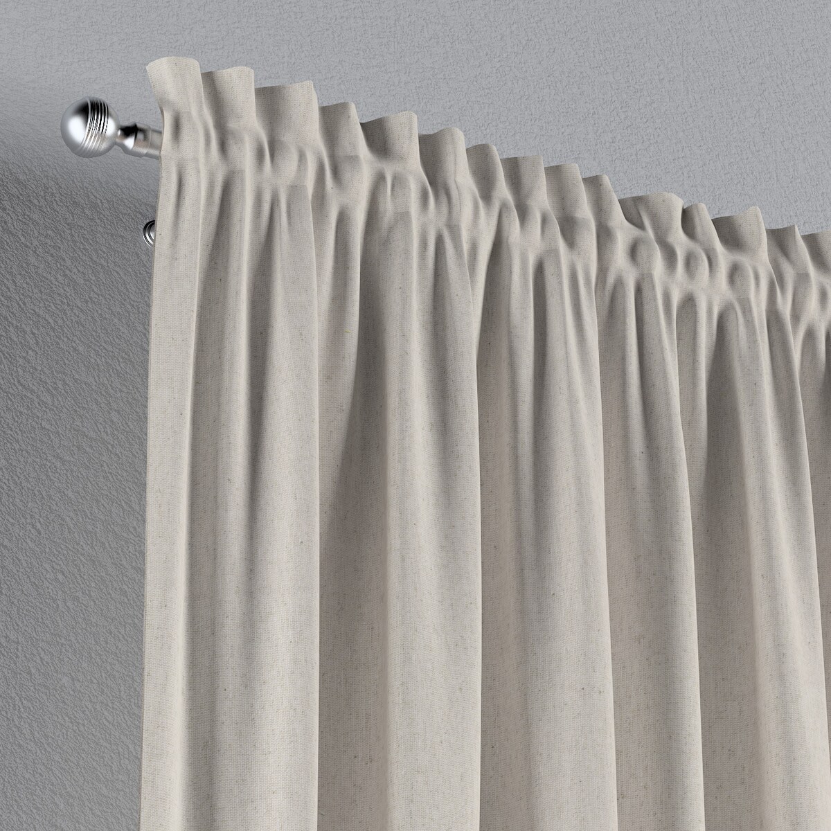 Zasłona na kanale z grzywką 1 szt. 130x260 melanż szaro-beżowy