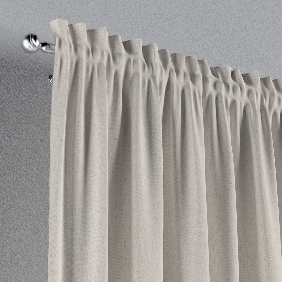 Zasłona na kanale z grzywką 1 szt. 130x260 melanż szaro-beżowy