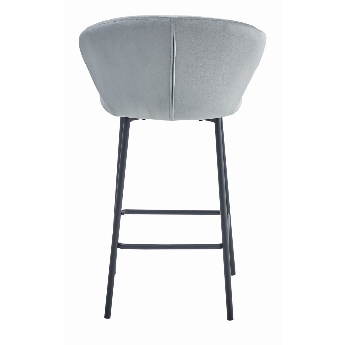 Hoker Do Jadalni Kuchni Baru Wysoki Gatta - Aksamit Srebrno-Szary / Nogi Czarne X 4