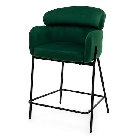 Hoker tapicerowany welurowy do salonu BOLZANO zielony