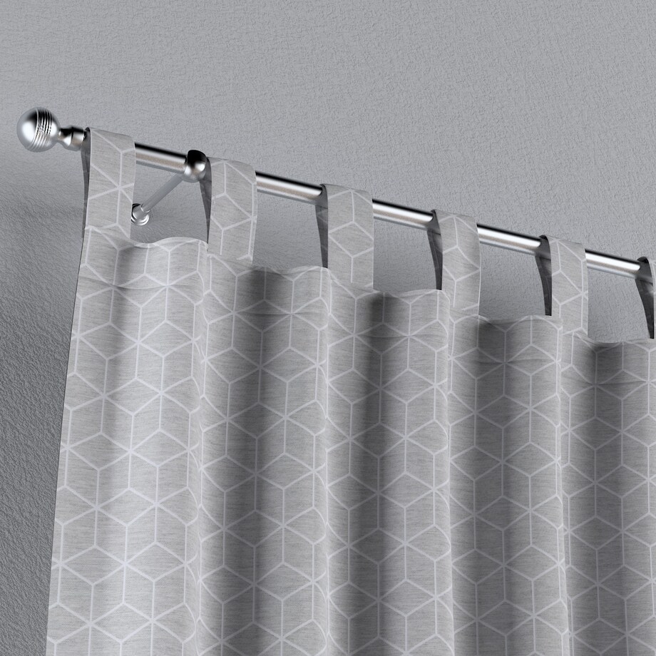 Zasłona na szelkach 1 szt. 130x260 wzór sześcianów na szarym tle