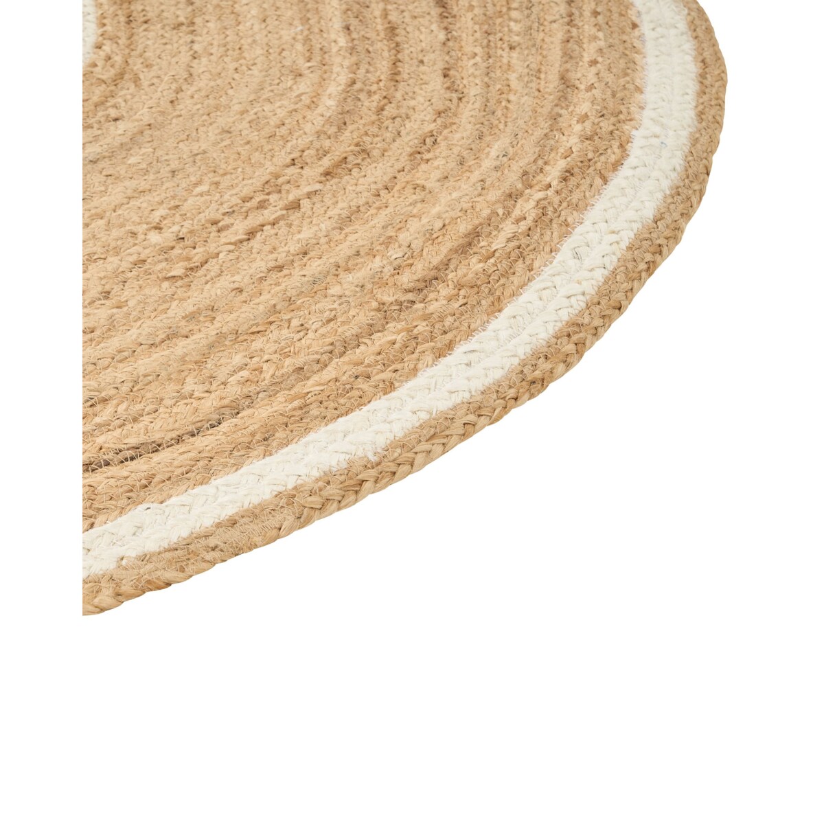 Dywan okrągły z juty 140 cm beżowo-biały HALFELI