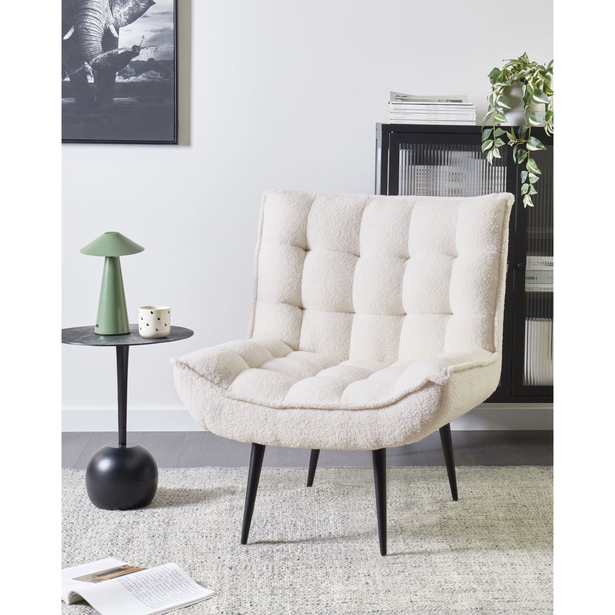 Fotel ALVESTA Boucle Biały