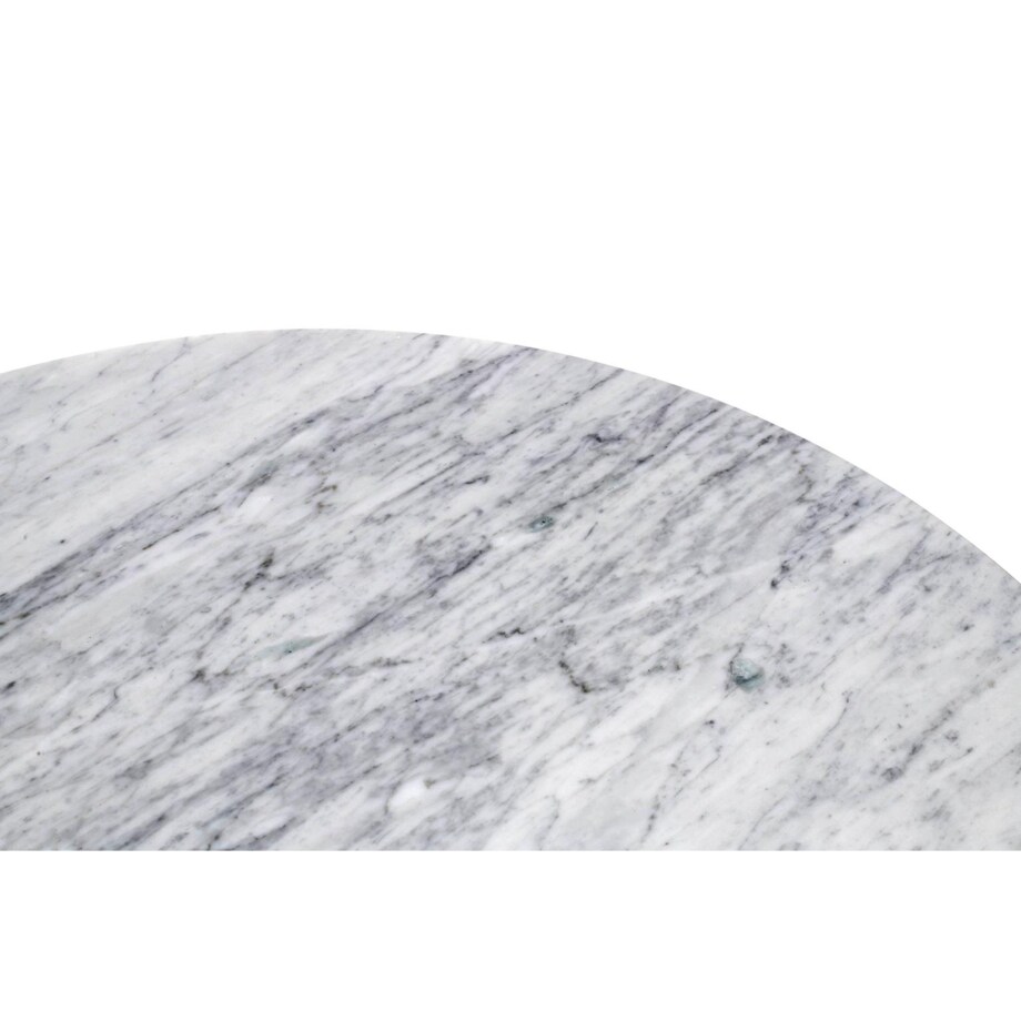 Stół TULIP MARBLE 100 CARRARA biały - blat okrągły marmurowy, metal