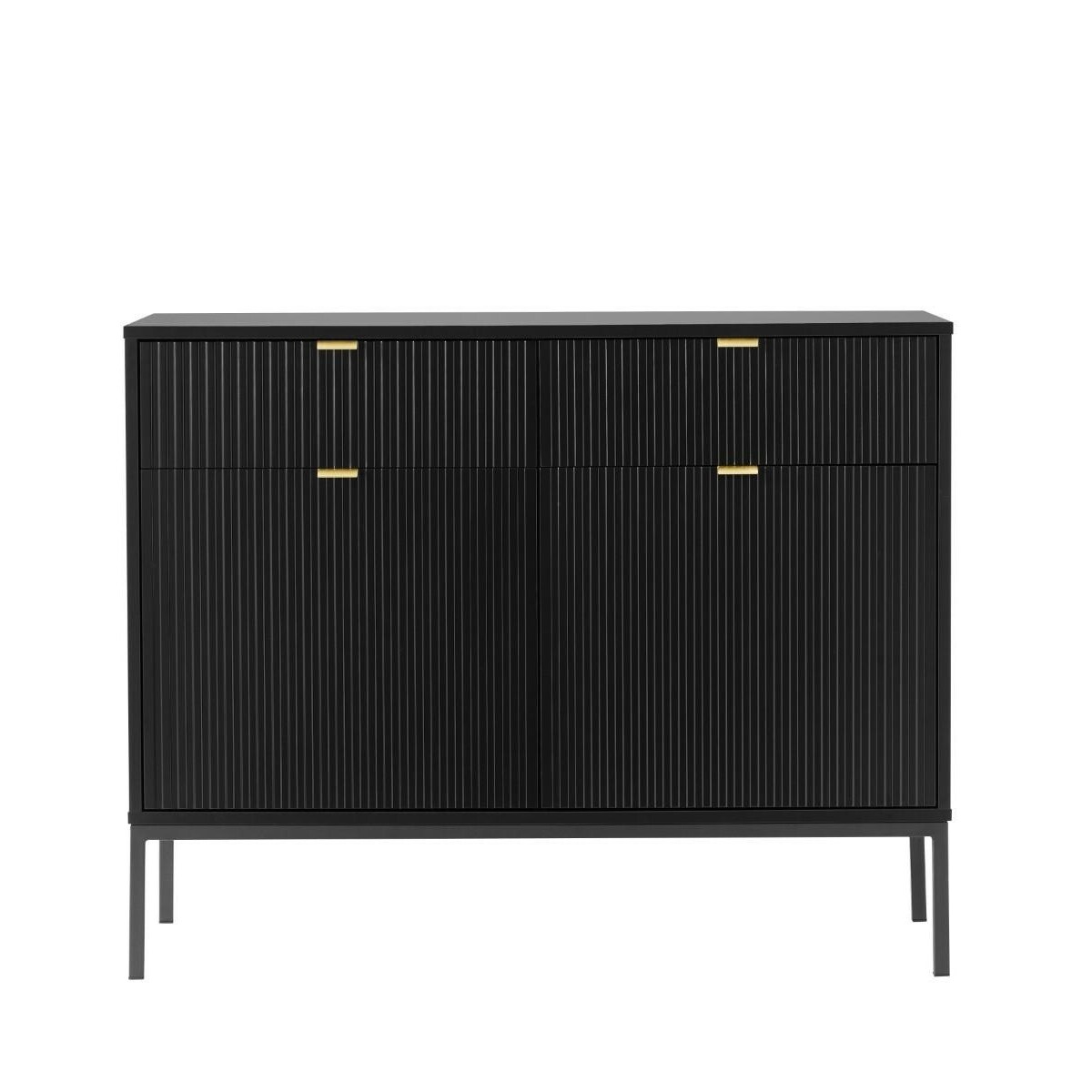 Komoda czarna na nóżkach Lamelli