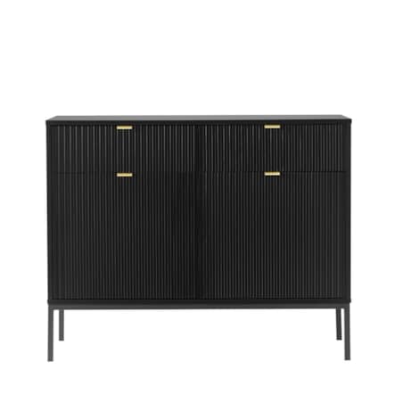 Komoda czarna na nóżkach Lamelli
