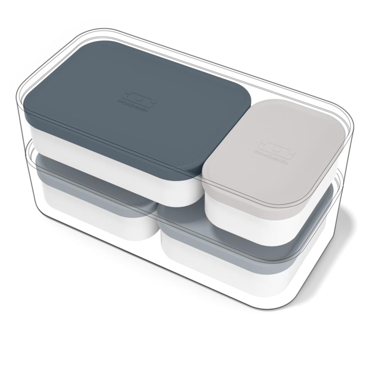 Zestaw 4 pojemników do lunchboxa Original, 95 ml - 210 ml, Monbento