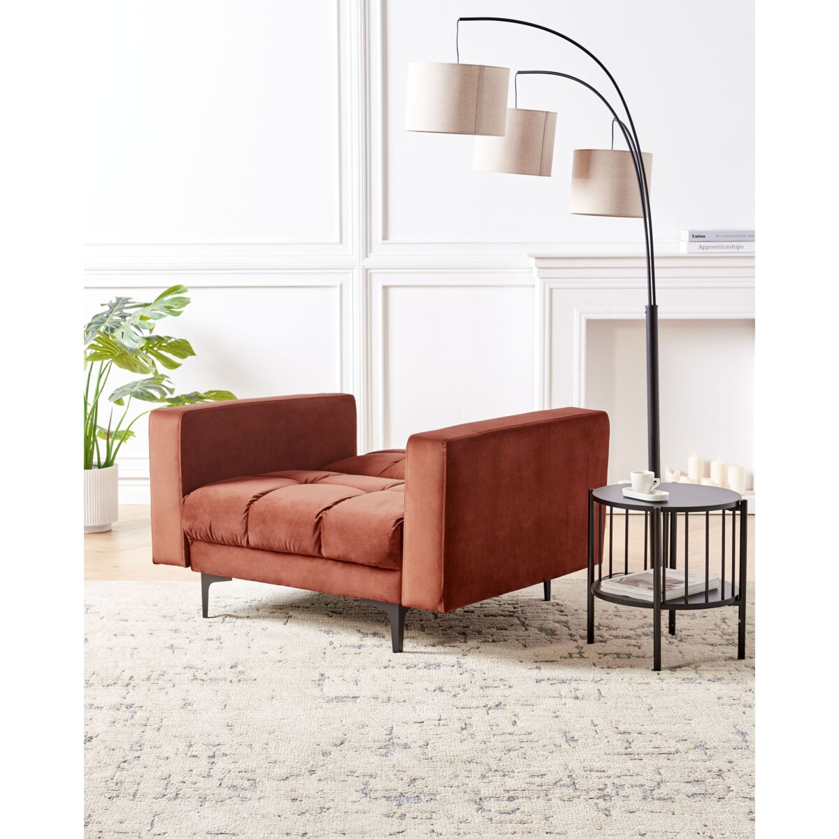 Fotel ALNES Welur Jasnoczerwony