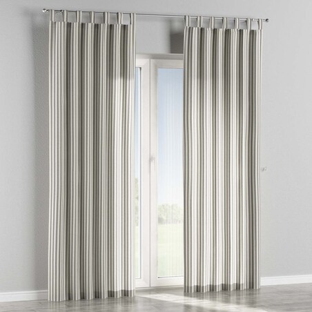 Zasłona na szelkach 1 szt. 130x245 szaro-białe pasy (1,5cm)