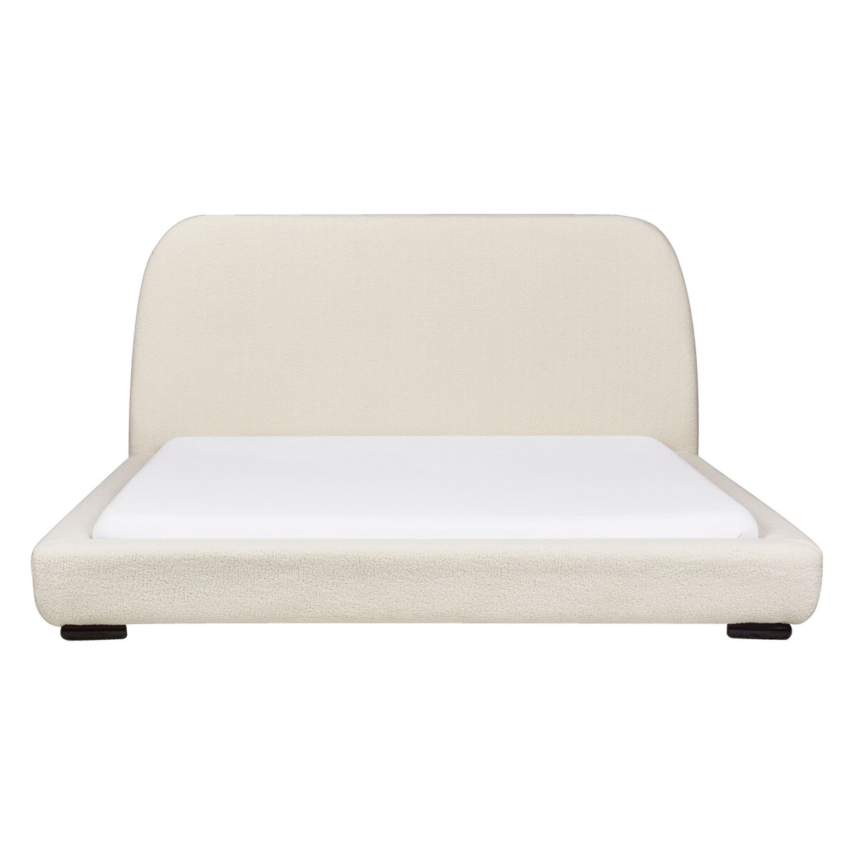 Łóżko boucle 160 x 200 cm beżowe ROISEL