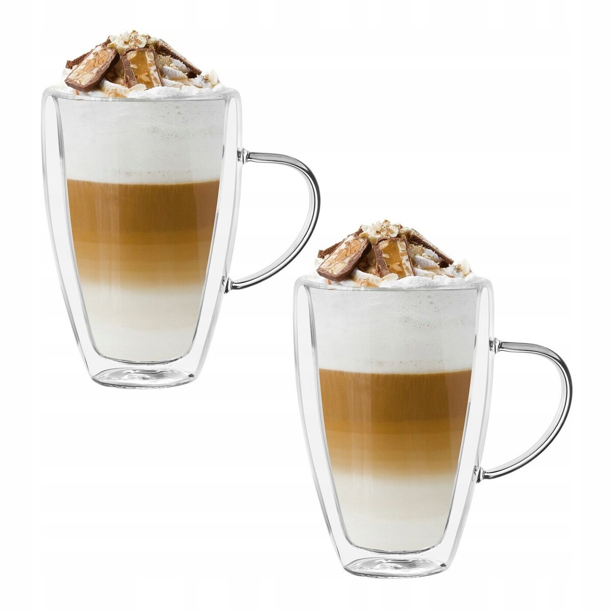 KUBEK SZKLANKA 2 x 280 ml PODWÓJNA ŚCIANKA termiczne szkło na kawę herbatę