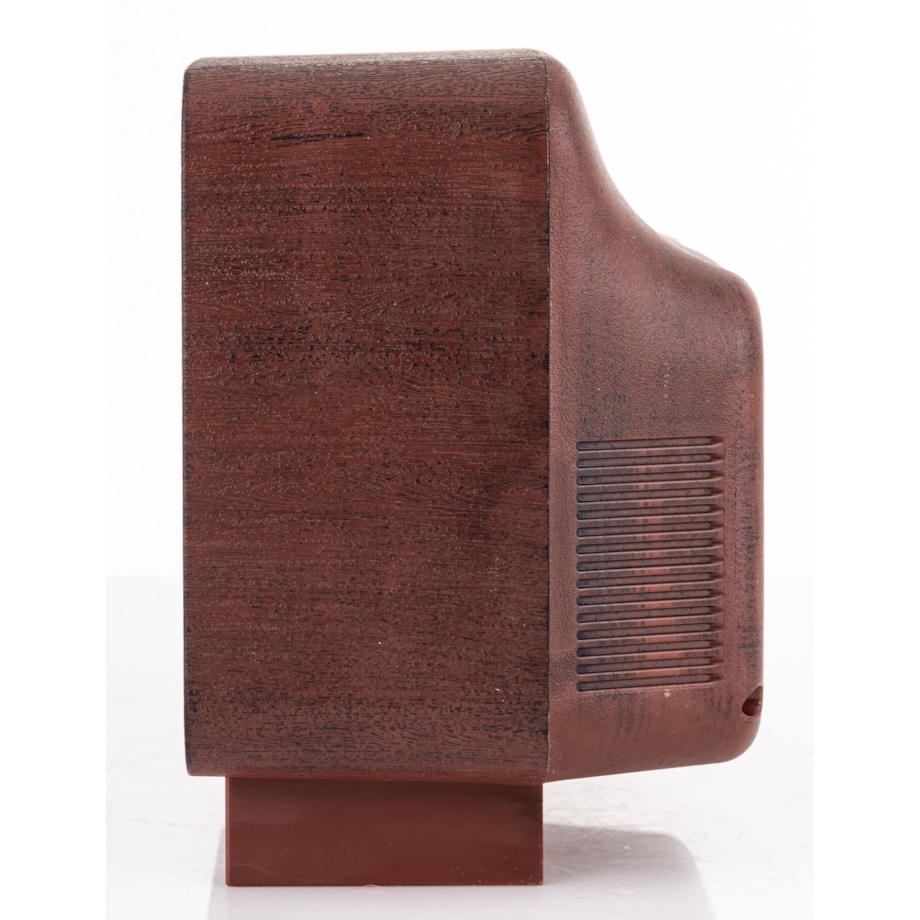 Dekoracja świąteczna - Telewizor z Mikołajem i kołem młyńskim 17,5x21x12 cm LED i pozytywką