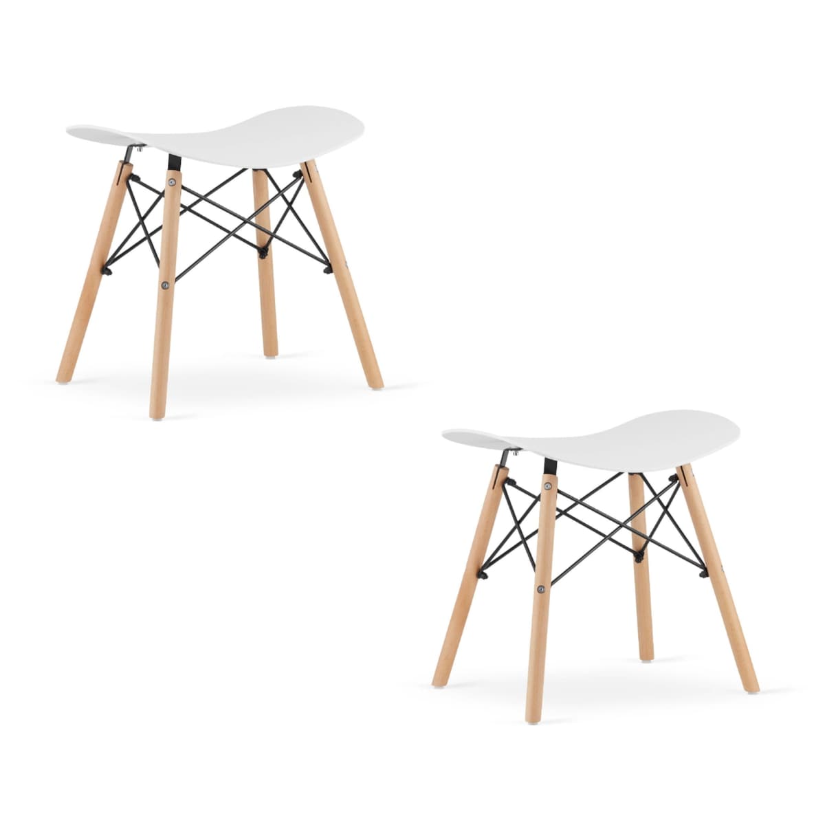 Taboret Krzesełko Do Kuchni Korfu - Biały X 2