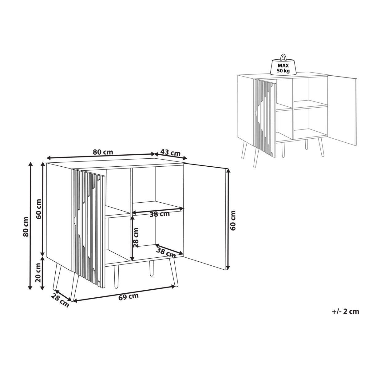 Szafka dwudrzwiowa jasne drewno DALCROSS