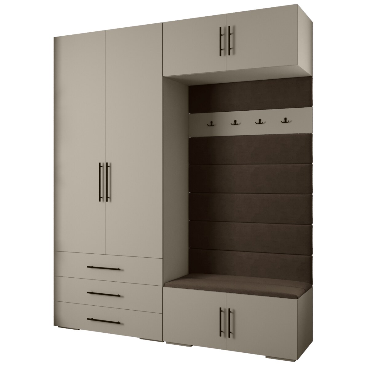 Garderoba do przedpokoju INOVA 3 Z12 kaszmir+czarny+manila04