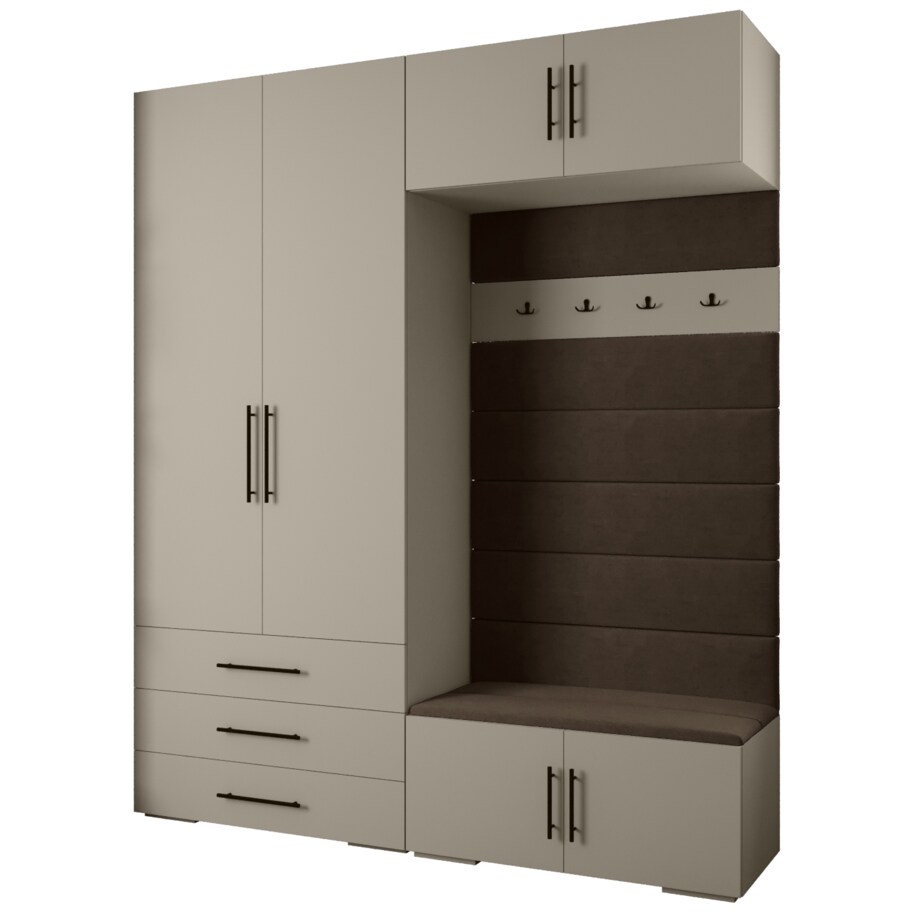 Garderoba do przedpokoju INOVA 3 Z12 kaszmir+czarny+manila04