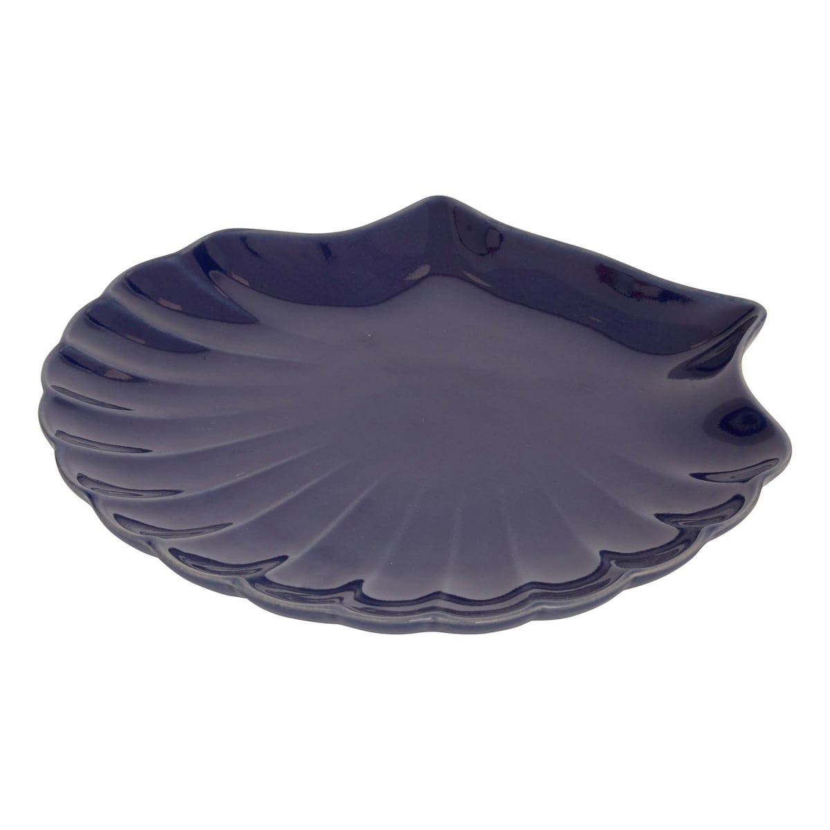Talerz dekoracyjny w kształcie muszli 25,2x23,2x3 cm KONKO granatowy
