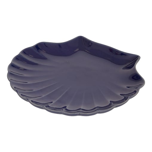 Talerz dekoracyjny w kształcie muszli 25,2x23,2x3 cm KONKO granatowy