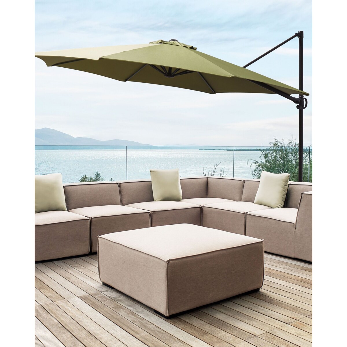 Parasol ogrodowy ⌀ 295 cm zielony SAVONA II