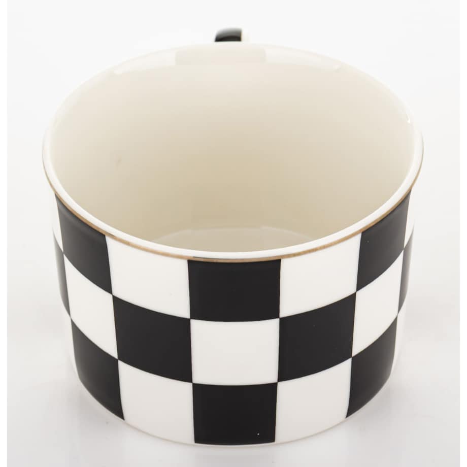 Filiżanka 220 ml i spodeczek, w szachownicę, w pudełku, SCACCHI