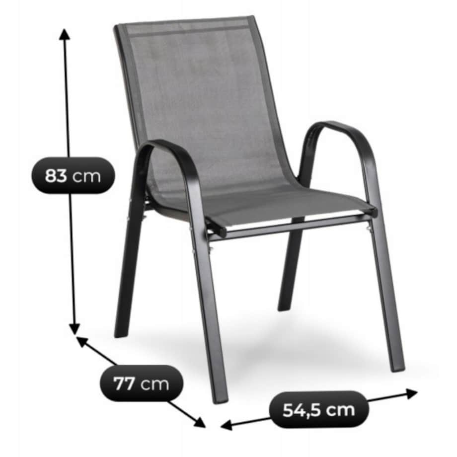 Zestaw Mebli Ogrodowych Na Taras Ogród Komplet Textilene Szary MINNESOTA