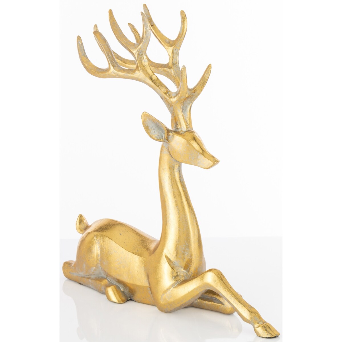 Figurka - jeleń leżący złoty 24x24 cm SASEUM