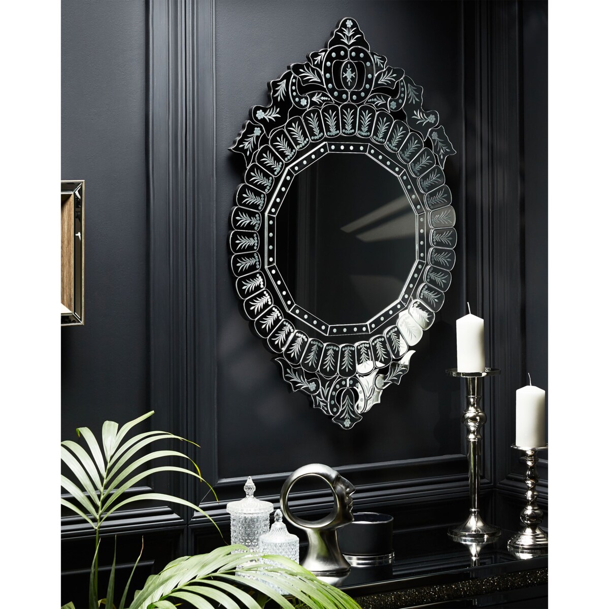 Lustro ścienne 67 x 100 cm srebrne CRAON