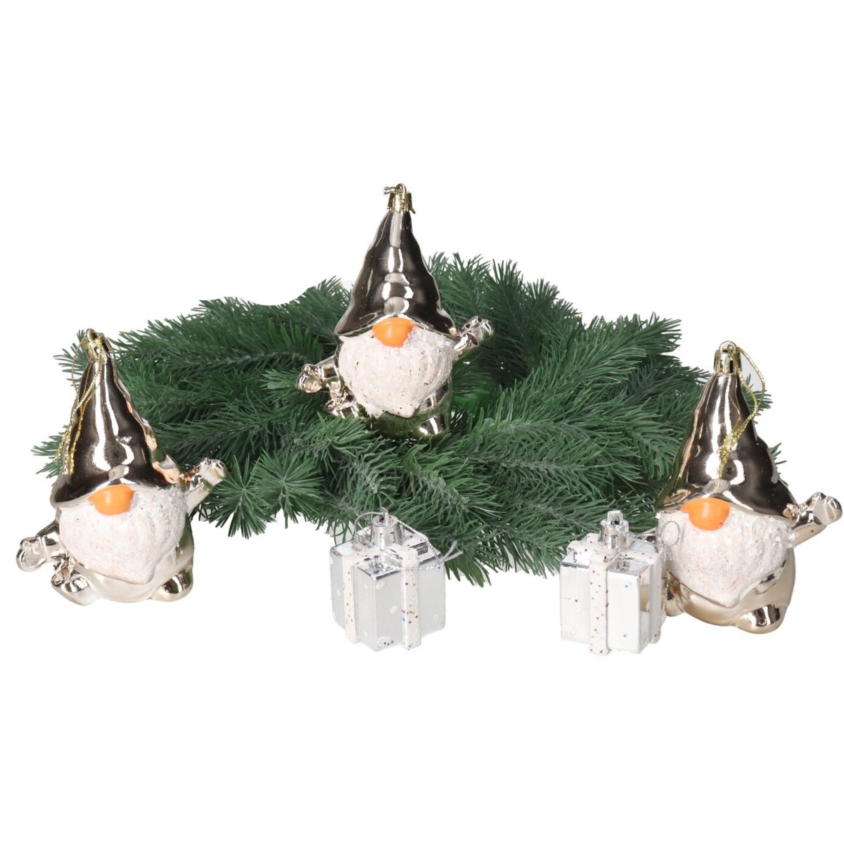 Bombki Plastikowe Na Choinkę Stroik Prezent 6Szt