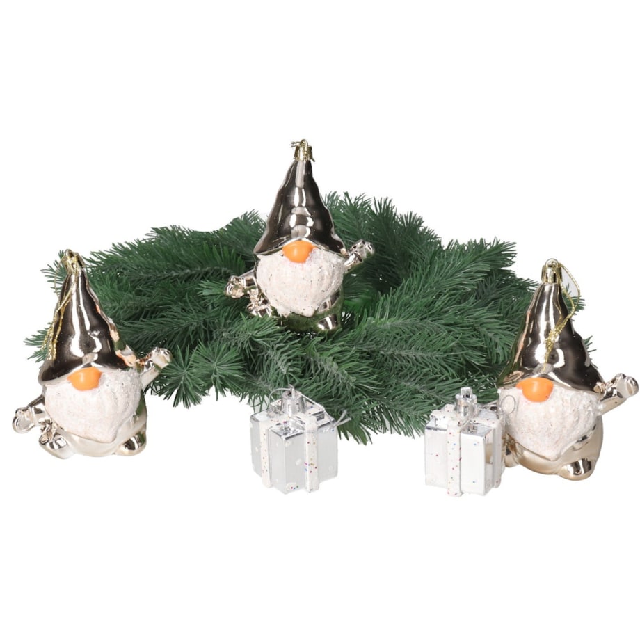 Bombki Plastikowe Na Choinkę Stroik Prezent 6Szt