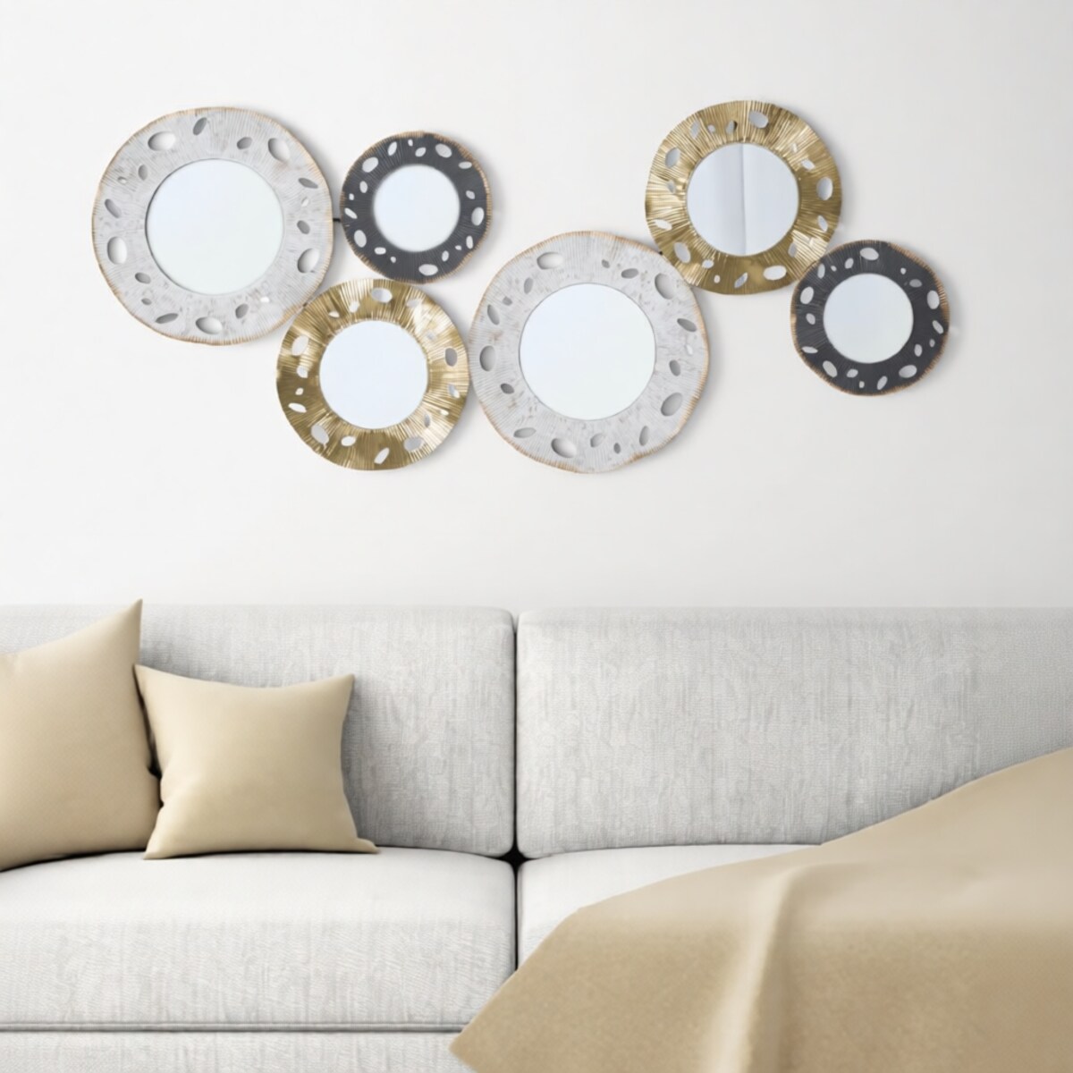 Dekoracja ścienna Gloty - B, kolor wielokolorowy, żelazo i płyta MDF, 104 x 45,5 cm, do salonu i przedpokoju, Mauro Ferretti