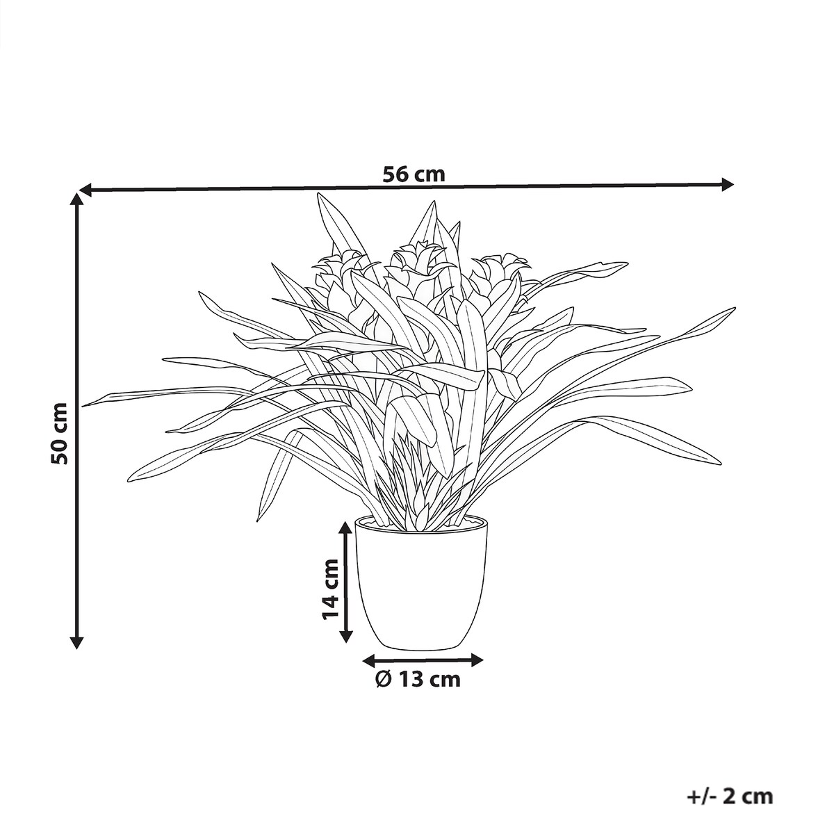 Sztuczna roślina GUZMANIA ATILLA 50 cm Zielony
