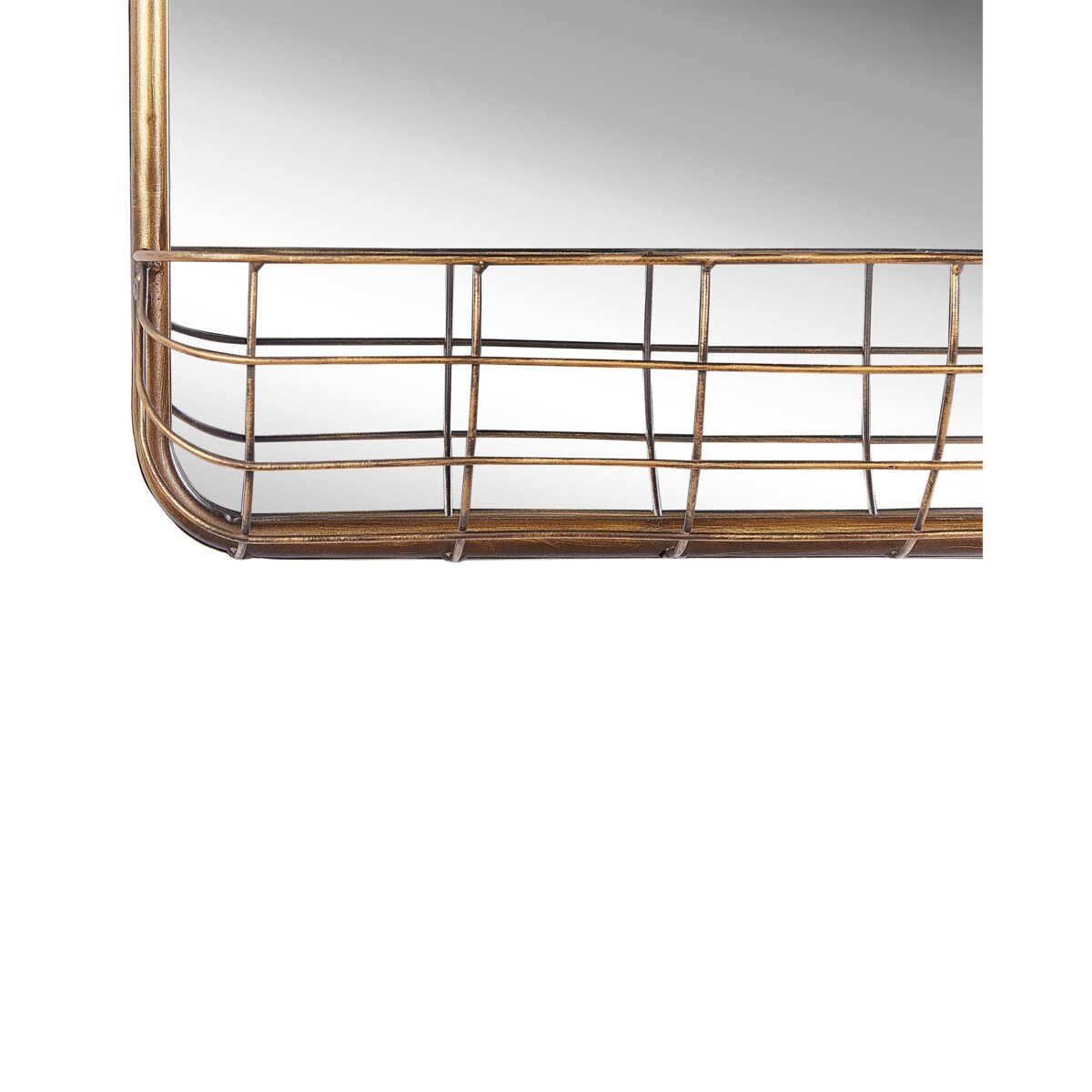 Metalowe lustro ścienne 80 x 40 cm złote MACON