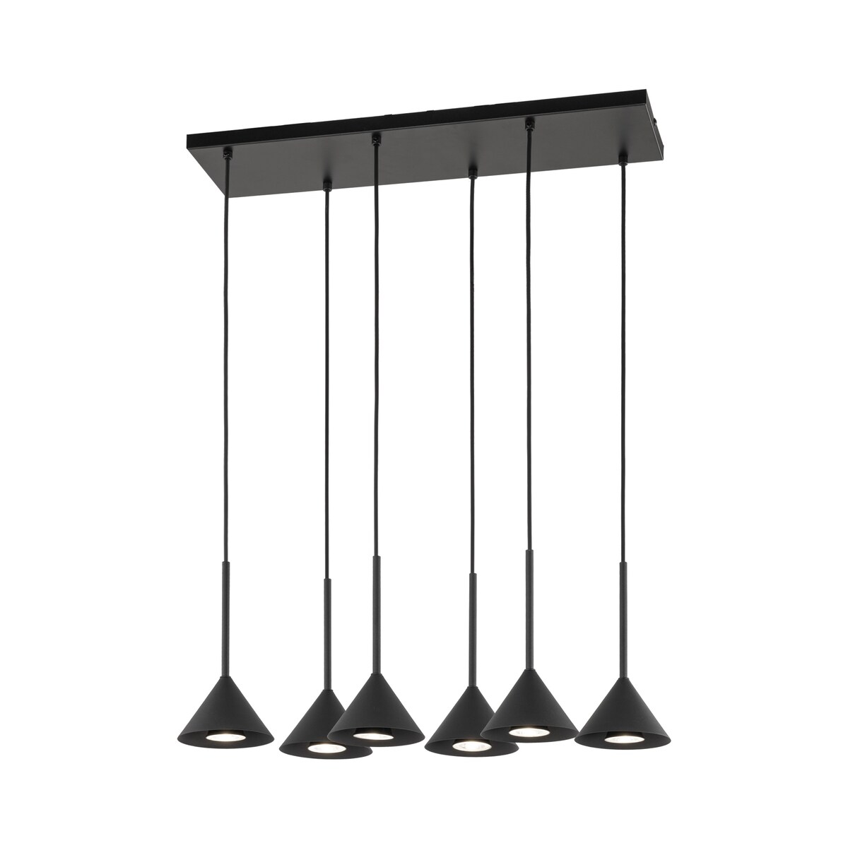 Lampa wisząca CONO BLACK MINI 10306 TK Lighting czarna 6xGU10 nowoczesna loft regulowana wysokość