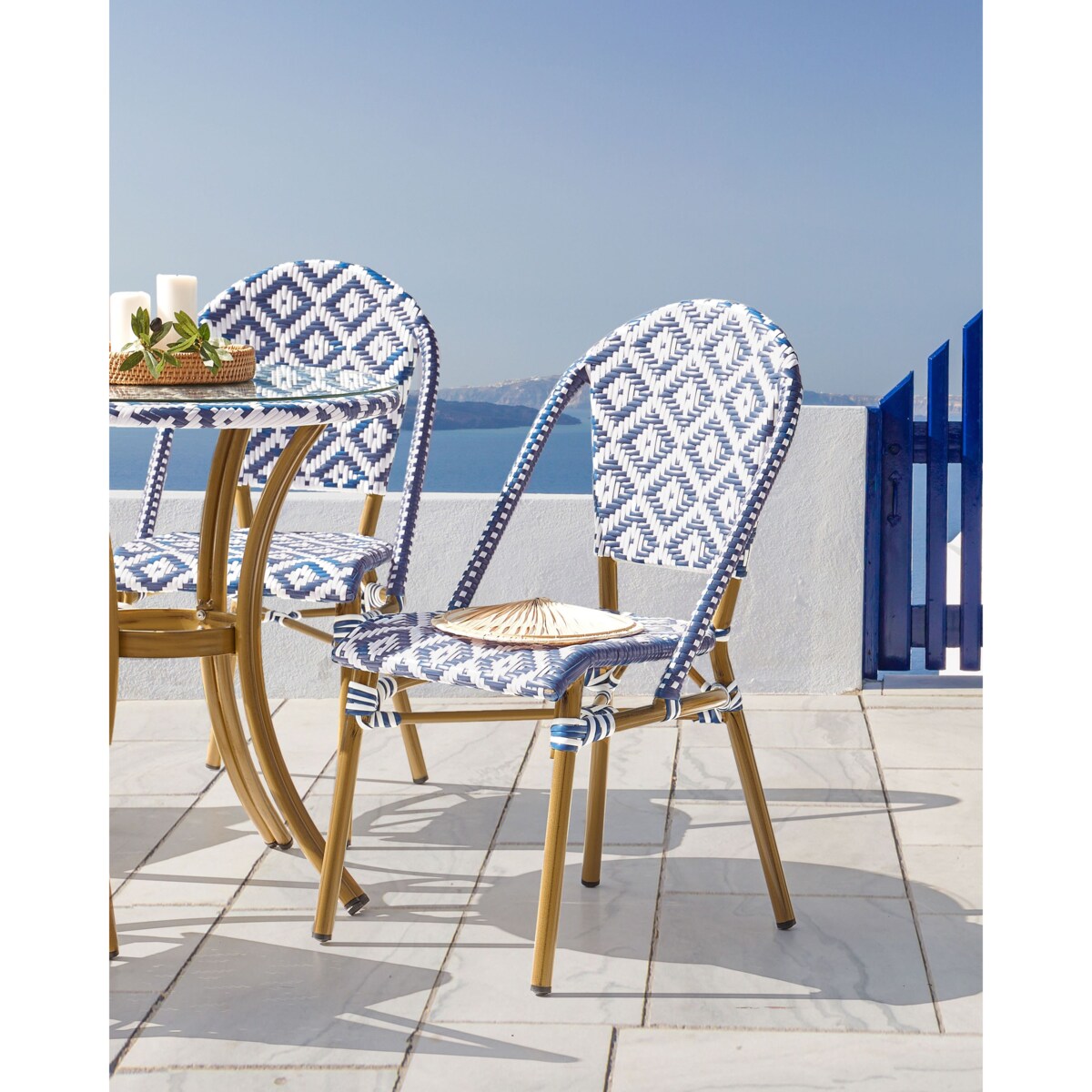 Zestaw ogrodowy dla 4 osób RIFREDDO Technorattan Niebieski