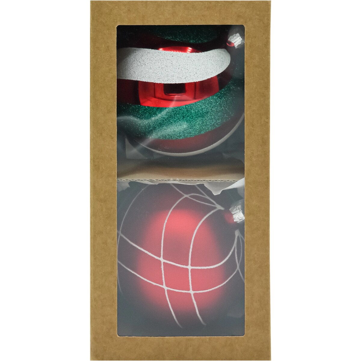 Bombki okrągłe: czerwona laska cukrowa