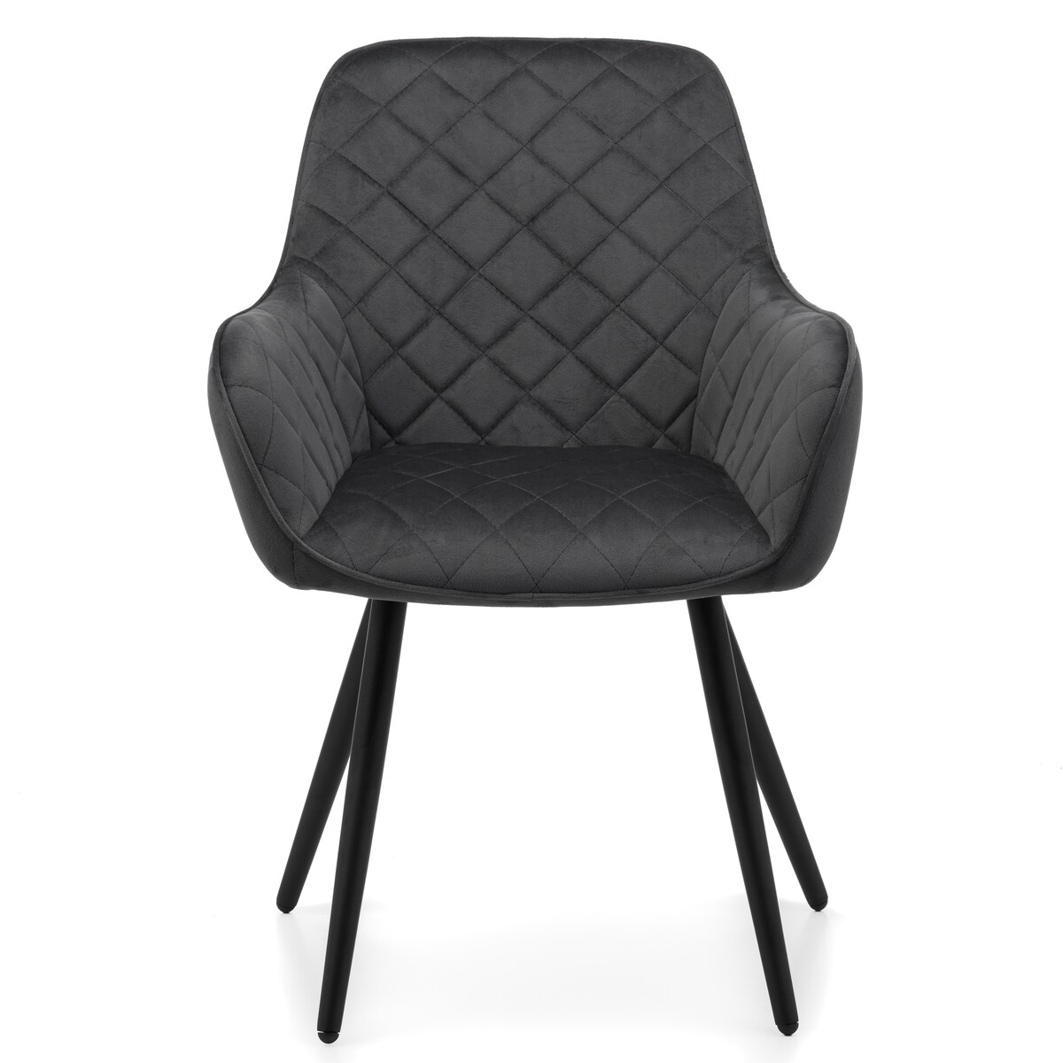 Krzesło tapicerowane COLIN aksamit velvet welur do salonu jadalni szary