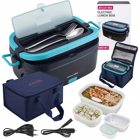 Elektryczny lunch box samochodowy DO AUTA 1.5L + torba termiczna KAMILLE