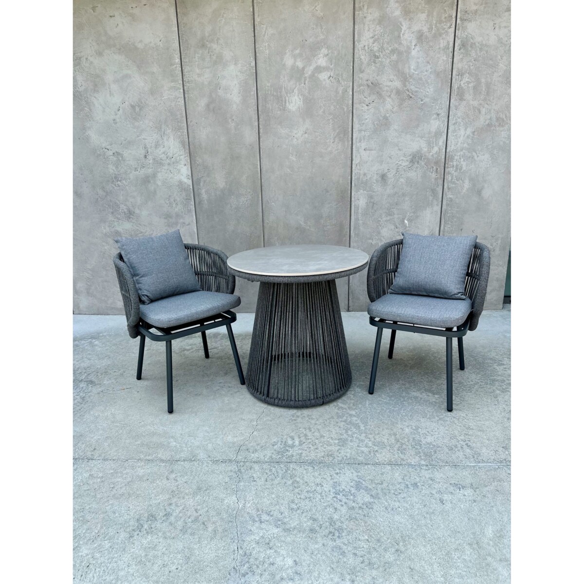 ALUMINIOWY FOTEL AZZURA W KOLORZE SZARYM